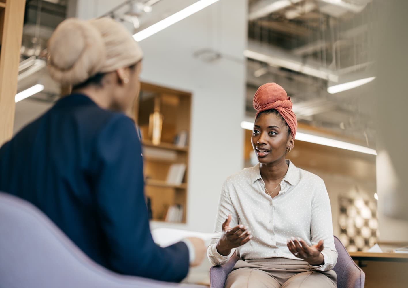 two women having a discussion